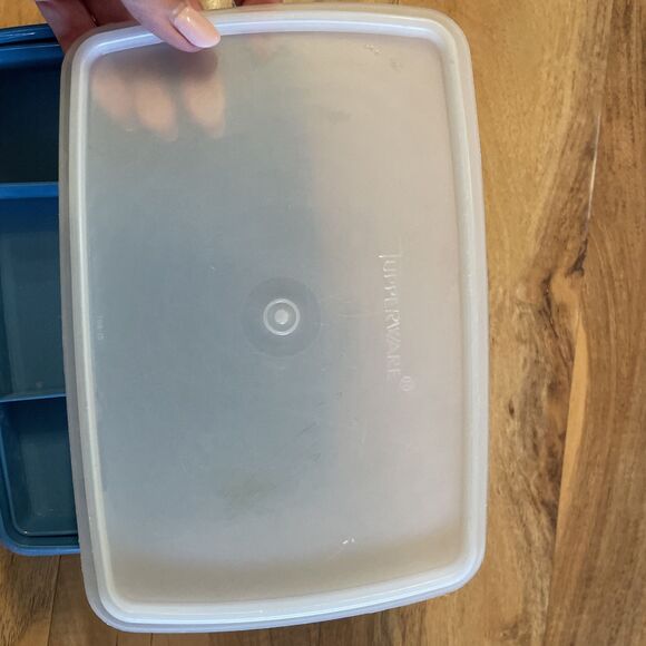 Vintage Tupperware Stow-N-Go Tuppercraft Sewing or Tackle Box 767-14 Blue - Picture 6 of 6